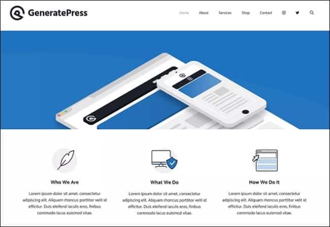 generatepress-besplatna-biznis-wordpress-tema-screenshoot