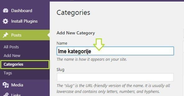 wordpress-podešavanja-kategorije
