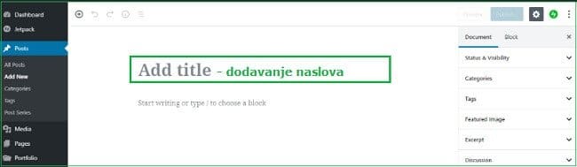 wordpress-za-pocetnike-cesto-postavljana-pitanja-kreiranje-posta-gutenberg-editor