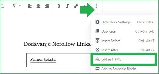 dodavanje-nofollow-linkova-gutenberg-editor