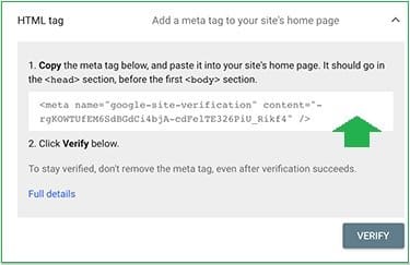 kopiranje html koda-google-search-console